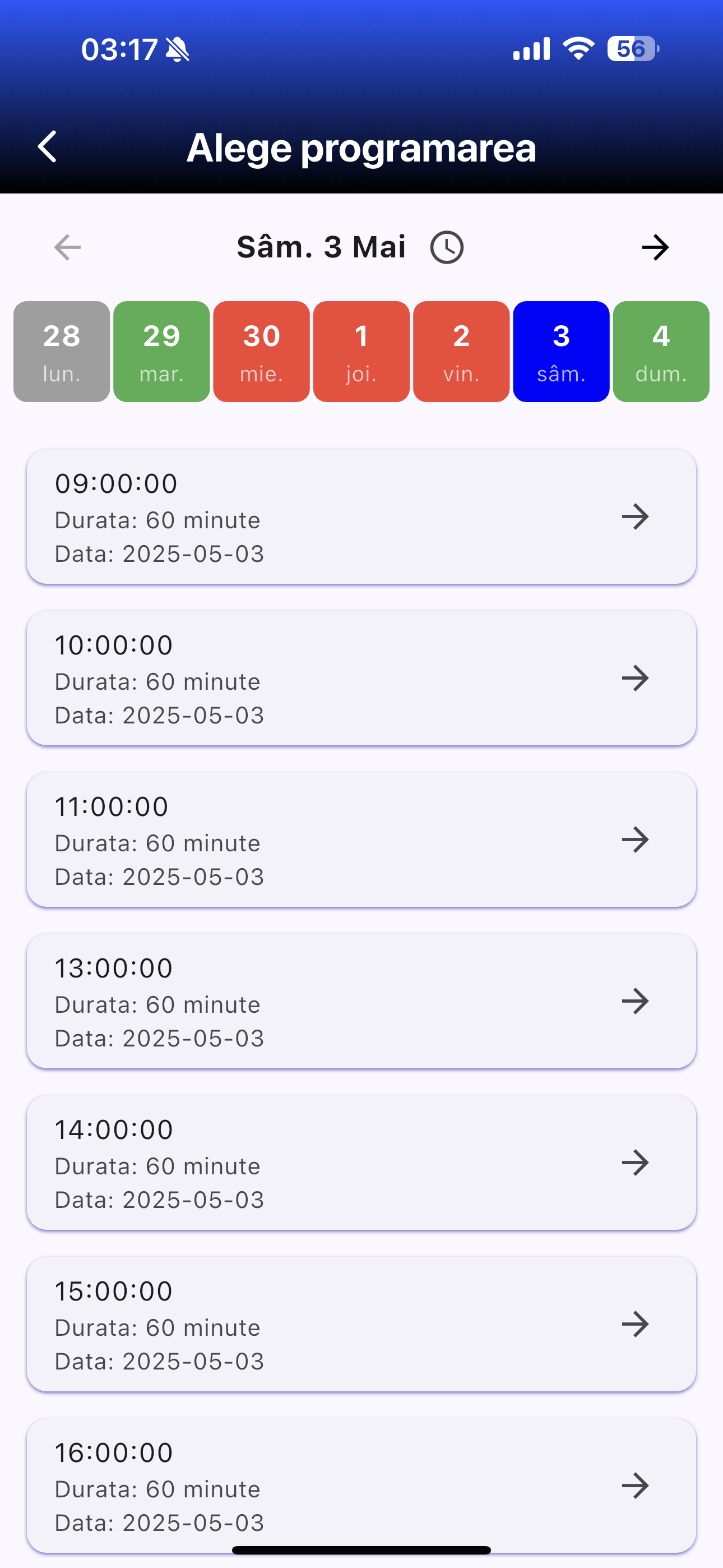 Interfață aplicație